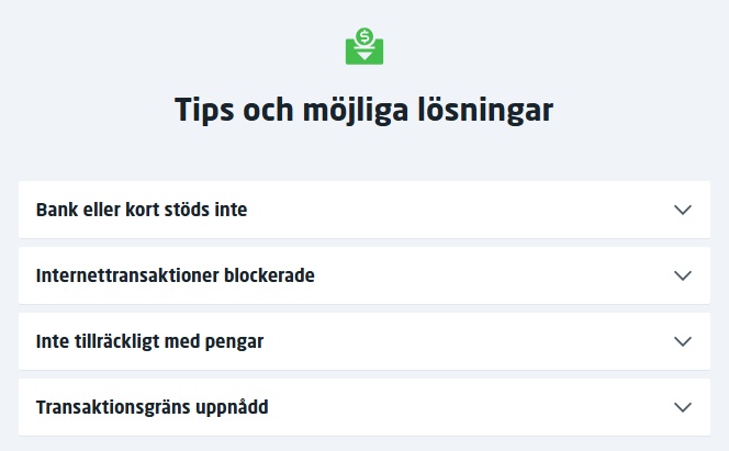 Tips och möjliga lösningar